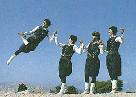 Cretans in traditional uniforms